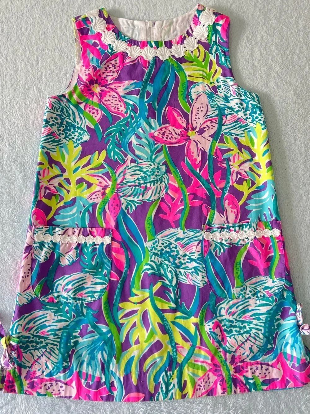 Lilly Pulitzer Shift dress party all the tide Girl size 7